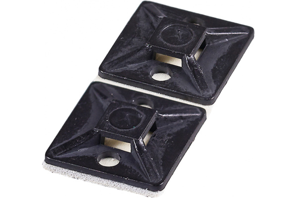 Самоклеющаяся площадка Haupa черная до 4.8 мм 28x28 мм клейкая основа 3M 100 шт. 262163