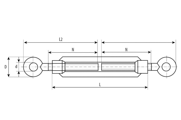 Талреп ЗУБР DIN 1480 кольцо-кольцо М8 1 шт кованая натяжная муфта оцинк. Проф. 304376-08 Талреп ЗУБР DIN 1480 кольцо-кольцо М8 1 шт кованая натяжная муфта оцинк. Проф. 304376-08