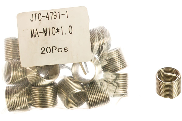 Набор резьбовых вставок (20 штук, М10х1, длина 13.5 мм) JTC 4791-1