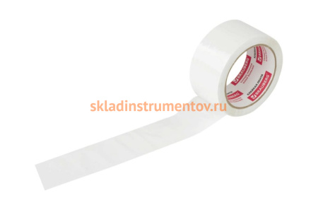 Клейкая упаковочная лента BRAUBERG 48 мм х 66 м, белая, толщина 45 микрон 440158