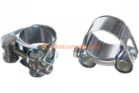 Металлические хомуты СИБРТЕХ, силовые, 23-25мм, ширина 18мм, шарнирный, W1, 2шт 47508