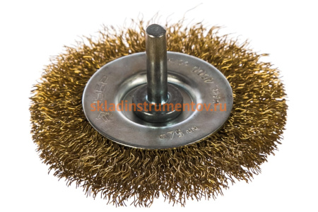 Щетка дисковая (75 мм; 0.3 мм; витая латунированная стальная проволока) для дрели ЗУБР 3520-075_z02