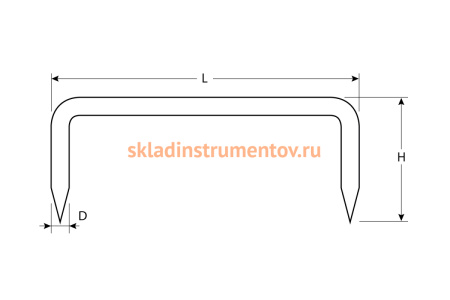 Строительная кованая скоба ЗУБР 200 х 70 х 8мм, 100 шт 311165-200-70