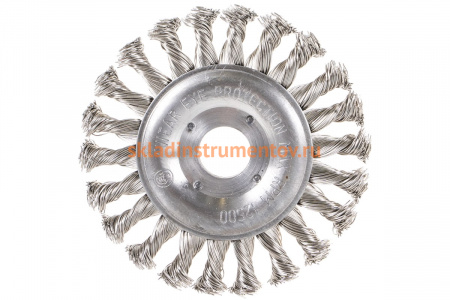 Щетка цилиндрическая со жгутовой нержавеющей проволокой Эксперт 567 (125 мм; 22.2 мм) Профоснастка 20806007