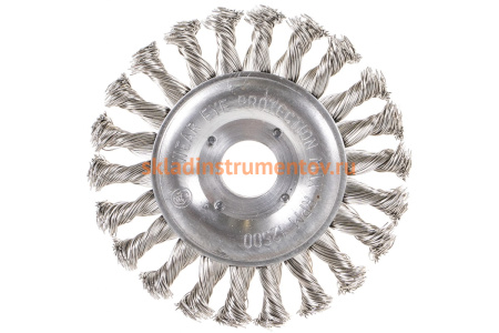 Щетка цилиндрическая со жгутовой нержавеющей проволокой Эксперт 567 (125 мм; 22.2 мм) Профоснастка 20806007