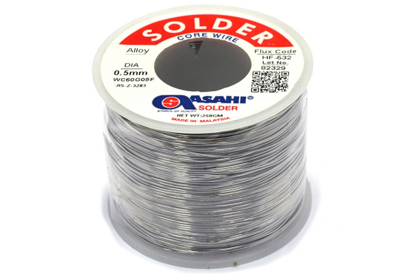 Припой (0.5 мм, 0.25 кг, Sn63/Pb37, HF532 флюс RMA) ASAHI 00-00004308