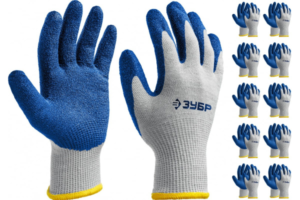 Перчатки с нитриловым обливом ЗУБР Захват, размер L-XL, 10 пар 11457-K10 Перчатки с нитриловым обливом ЗУБР Захват, размер L-XL, 10 пар 11457-K10