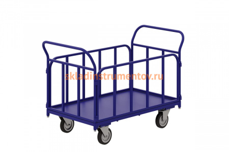 Тележка RUSKLAD платформенная с трубчатыми бортами ТБ 8 (700x1000) d160мм