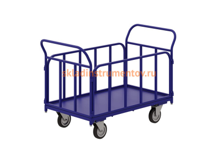 Тележка RUSKLAD платформенная с трубчатыми бортами ТБ 2 (600x900) d125мм Тележка RUSKLAD платформенная с трубчатыми бортами ТБ 2 (600x900) d125мм