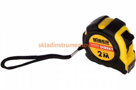 Рулетка (обрезиненный корпус, 2 м х 16 мм) Biber DIREKT 40101 тов-054499