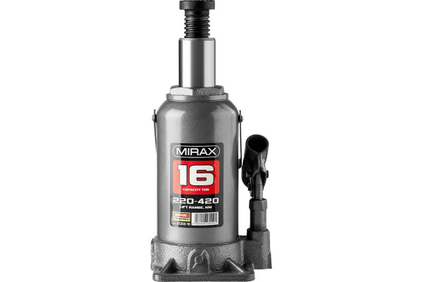 Гидравлический бутылочный домкрат MIRAX 16т 43260-16