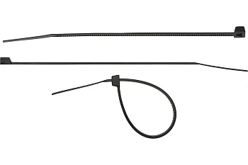 Нейлоновые хомуты-стяжки Сибин 4.8х300 мм черные 100 шт. 3788-48-300