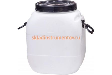 Бочка-бидон Тара.ру 50 л, п/э, квадратный, белый 17786