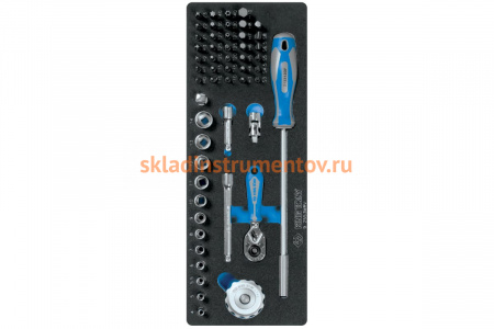 Набор торцевых головок 1/4" с принадлежностями, ложемент, 53 предмета KING TONY 9-2553MRV