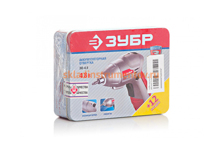 Аккумуляторная отвертка ЗУБР ЗО-4.8