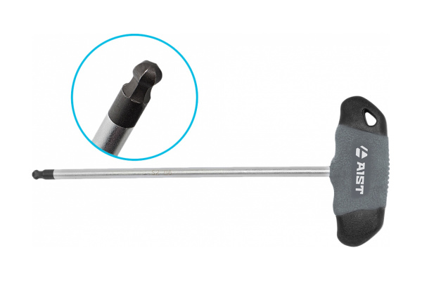 Т-образная шестигранная отвертка AIST HEX 6 мм с шаром 200 мм 850420006-X 00-00003519
