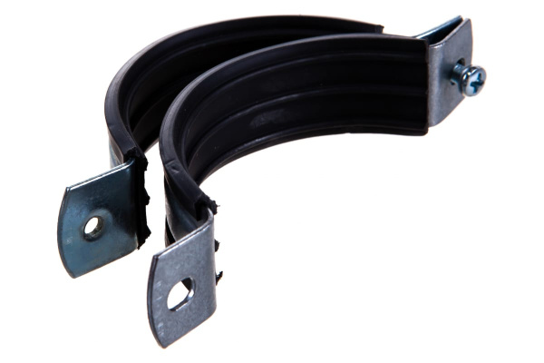 Сантехнический хомут для труб СИБРТЕХ 74-80, резиновый уплотнитель 48170