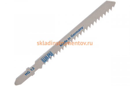 Пилка по дереву HG 13 (5 шт; 100х9.4х1.27 мм; 75 мм; 8.5 TPI; HCS/CV) WILPU 228000005