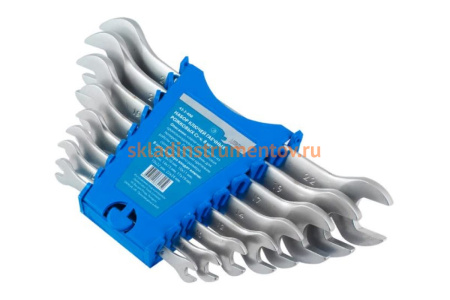 Набор гаечных рожковых ключей РемоКолор Cr-v, матовая полировка, 8 предметов 43-2-408