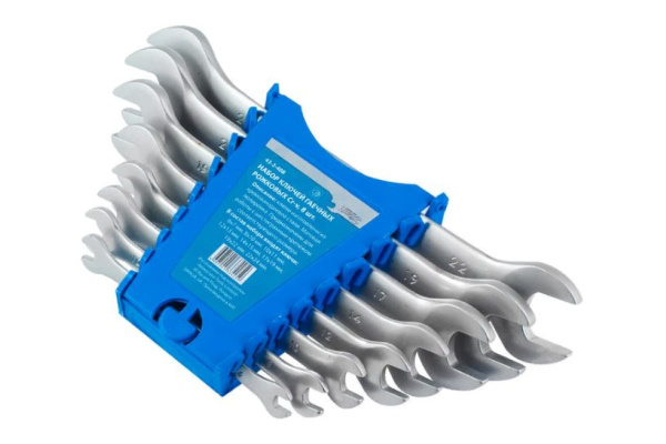 Набор гаечных рожковых ключей РемоКолор Cr-v, матовая полировка, 8 предметов 43-2-408