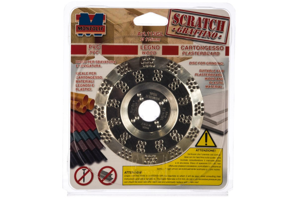 Диск для шлифовки древесины пластика гипсокартона 115х22,2 мм MONTOLIT 115GL