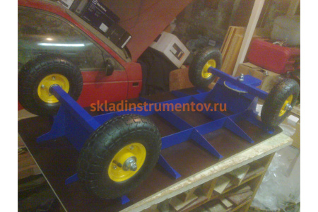 Тележка RUSKLAD платформенная, с поворотной осью ТПО О (600х1200) с пневматическими колёсами Тележка RUSKLAD платформенная, с поворотной осью ТПО О (600х1200) с пневматическими колёсами