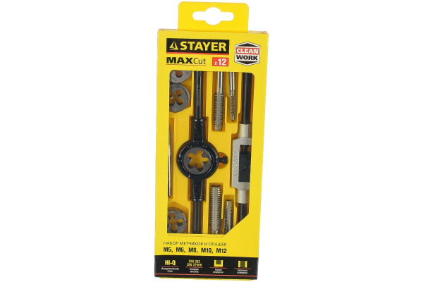 Набор метчиков и плашек STAYER MASTER 12 предметов 28012-H12_z01
