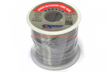 Припой (0.8 мм, 0.5 кг, Sn63/Pb37, СF10 флюс RA) ASAHI 00-00000303