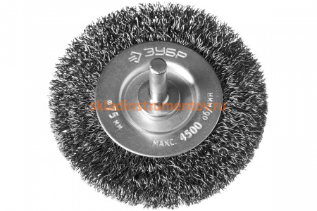 Щетка дисковая ПРОФЕССИОНАЛ (75 мм; 0.3 мм; витая стальная проволока) для дрели ЗУБР 35198-075_z02