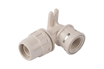 Муфта угловая с креплением "ШиреФит" (16 мм; 1") для трубопровода Зубр 51468-16-1/2