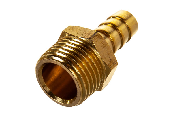 Штуцер пневматический наружная резьба 1/2- елочка 10 мм, 2 шт. + хомуты ROCKFORCE RF-MH08/06