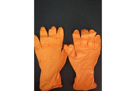 Нескользящие одноразовые нитриловые перчатки Jeta Safety оранжевые JSN 50 NATRIXOR08/M