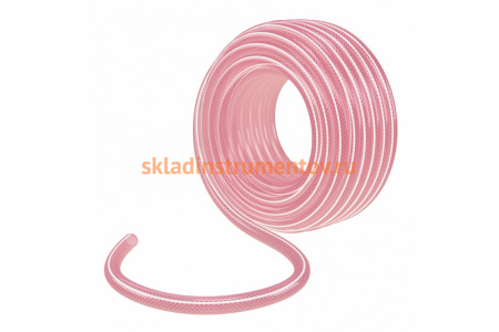 Эластичный шланг PALISAD 3/4", 25 м, прозрачный, розовый 67675