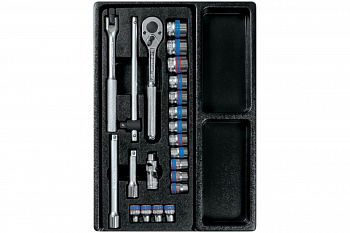 Набор торцевых головок 3/8" с принадлежностями (ложемент, 23 предмета) KING TONY 9-3523MR