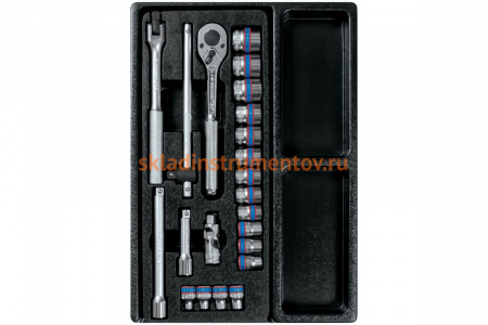 Набор торцевых головок 3/8" с принадлежностями (ложемент, 23 предмета) KING TONY 9-3523MR