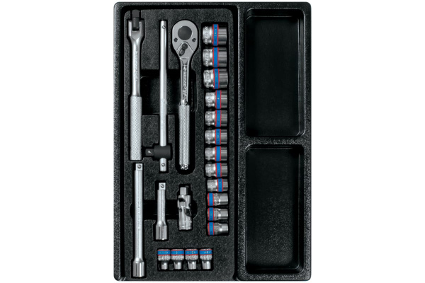 Набор торцевых головок 3/8" с принадлежностями (ложемент, 23 предмета) KING TONY 9-3523MR