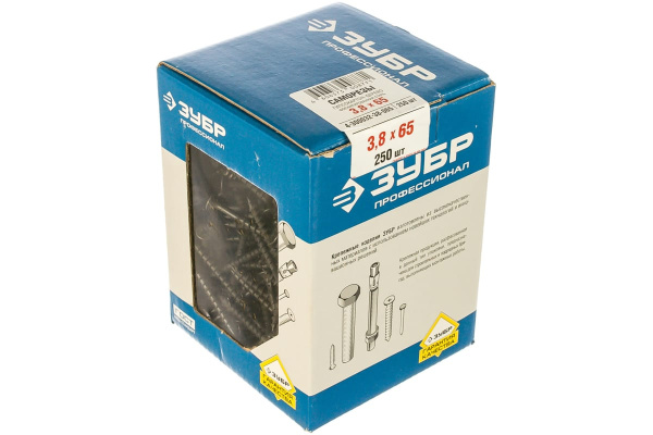 Саморезы универсальные оксидированные по дереву 250 шт. (3,8х65 мм; PH2; ТФ2) ЗУБР 4-300032-38-065