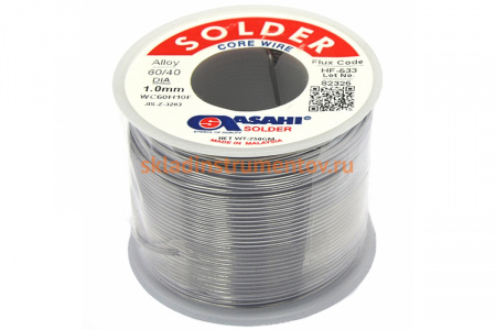 Припой (1 мм, 0.25 кг, Sn60/Pb40, HF533 флюс RMA) ASAHI 00-00000307