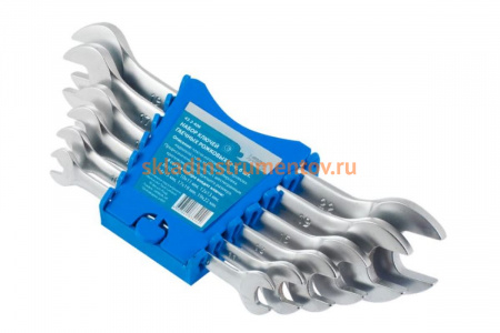 Набор гаечных рожковых ключей РемоКолор Cr-v, матовая полировка, 6 предметов 43-2-406