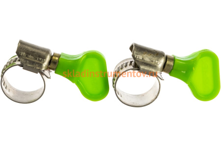 Металлические, червячные хомуты СИБРТЕХ 10-16мм, ширина 12мм, W4, с ключом, 2шт 476483