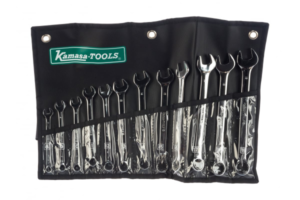 Набор комбинированных ключей Kamasa Tools 8-19 мм, в сворачиваемом чехле K 10027