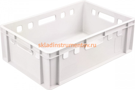 Ящик п/э 600х400х200 сплошной, белый, морозостойкий Тара.ру Е2 01682
