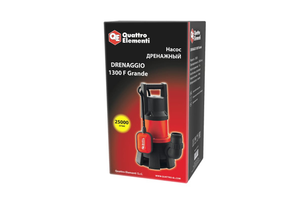 Дренажный насос QUATTRO ELEMENTI Drenaggio 1300 F Grande 241-819 Дренажный насос QUATTRO ELEMENTI Drenaggio 1300 F Grande 241-819
