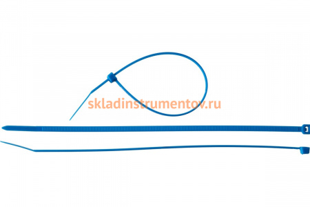 Нейлоновый хомут Зубр МАСТЕР синий, 3,6 мм x 200 мм, 100 шт 309070-36-200