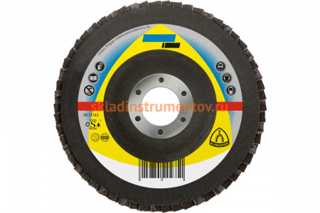 Круг шлифовальный лепестково тарельчатый (125х22.2 мм; Р40; прямой) для УШМ KLINGSPOR 321646