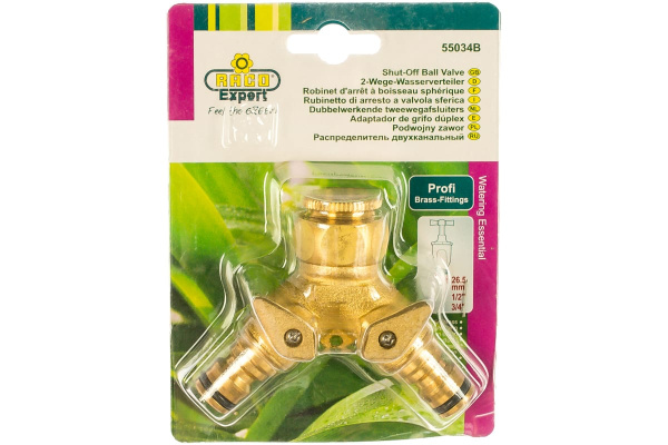 Распределитель двухканальный Profi (1/2"х3/4") RACO 4246-55034B Распределитель двухканальный Profi (1/2"х3/4") RACO 4246-55034B