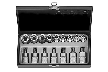 Набор головок 1/2", Е10-Е24 и Т40-Т70, 17 шт. FORCE 4172