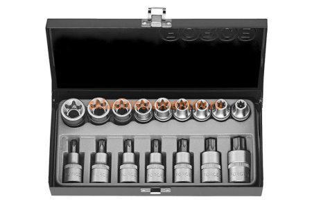 Набор головок 1/2", Е10-Е24 и Т40-Т70, 17 шт. FORCE 4172