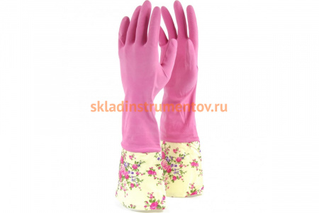 Хозяйственные латексные перчатки СИБРТЕХ, с манжетами, размер XL 67957