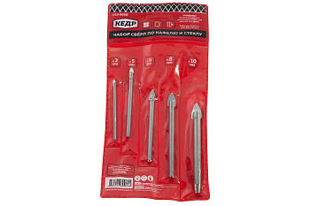 Сверла по кафелю и стеклу набор 5 шт. Кедр 51298